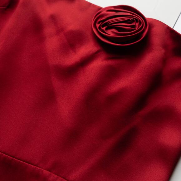 NWT REFORMATION Red Frankie Rosette Sleeveless Silk Maxi Dress Size 8 - Picture 8 of 8